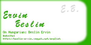 ervin beslin business card